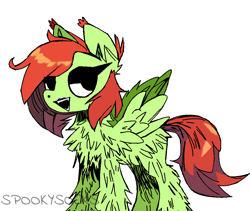 Size: 1024x866 | Tagged: safe, artist:spookysocks, oc, oc only, oc:willow green, original species, pegasus, pony, simple background, solo, white background