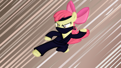 Size: 1280x720 | Tagged: safe, artist:ikillyou121, apple bloom, earth pony, pony, g4, female, filly, foal, karate, ninja, solo