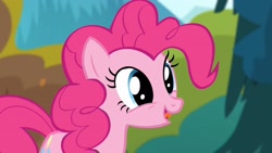 Size: 2560x1440 | Tagged: safe, screencap, pinkie pie, earth pony, pony, g4, pinkie apple pie, cute, diapinkes, open mouth, smiling, solo
