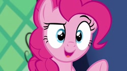 Size: 1200x675 | Tagged: safe, screencap, pinkie pie, earth pony, pony, all bottled up, g4, open mouth, solo