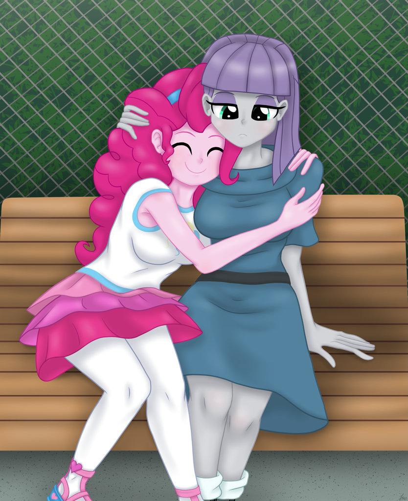 3214702 Safe Artist Lennondash Maud Pie Pinkie Pie Human