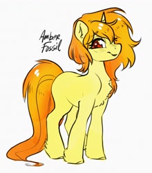 Size: 3289x3731 | Tagged: safe, artist:opalacorn, oc, oc only, oc:amber fossil, pony, unicorn, commission, female, high res, looking at you, mare, smiling, smiling at you, solo