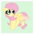 Size: 2362x2362 | Tagged: safe, artist:jubyskylines, fluttershy, pegasus, pony, g4, cute, daaaaaaaaaaaw, ear fluff, female, floppy ears, green background, high res, mare, passepartout, shyabetes, simple background, solo, wings