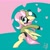 Size: 2362x2362 | Tagged: safe, artist:jubyskylines, fluttershy, pegasus, pony, antonymph, cutiemarks (and the things that bind us), vylet pony, g4, band-aid, band-aid on nose, bipedal, clothes, cute, ear piercing, eye clipping through hair, female, fluttgirshy, gir, heart, high res, hoodie, invader zim, lesbian pride flag, mare, piercing, pride, pride flag, shyabetes, signature, solo, wings