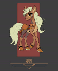 Size: 1500x1836 | Tagged: safe, artist:realypse, oc, pony, adoptable, brown fur, female, solo, white hair, yellow eyes