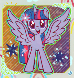 Size: 2736x2863 | Tagged: safe, twilight sparkle, alicorn, pony, g4, official, female, high res, kayou, looking at you, mare, scan, spread wings, twilight sparkle (alicorn), wings