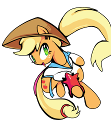 Size: 1757x1978 | Tagged: safe, artist:yidwags, applejack, earth pony, pony, g4, alternate hairstyle, bathrobe, clothes, maplestory, robe, simple background, solo, transparent background