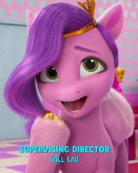 Size: 1067x1338 | Tagged: safe, screencap, pipp petals, pegasus, pony, g5, mane smelody, my little pony: make your mark, my little pony: make your mark chapter 5, spoiler:g5, spoiler:my little pony: make your mark, spoiler:my little pony: make your mark chapter 5, spoiler:mymc05e05, credits, female, mare, open mouth, solo