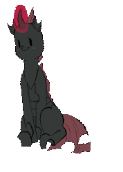 Size: 300x422 | Tagged: safe, artist:haku nichiya, oc, oc only, oc:filis, changeling, animated, gif, red and black oc, red changeling, simple background, solo, transparent background