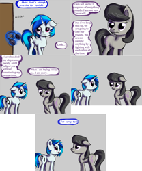 Size: 1602x1928 | Tagged: safe, artist:esuka, dj pon-3, octavia melody, vinyl scratch, earth pony, pony, unicorn, ask-canterlot-musicians, g4, comic, magic