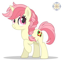 Size: 2500x2500 | Tagged: safe, artist:r4hucksake, oc, oc only, oc:lemonberry, pony, unicorn, braid, female, high res, mare, simple background, solo, transparent background