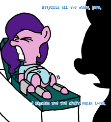 Size: 3023x3351 | Tagged: safe, artist:professorventurer, pipp petals, zipp storm, pegasus, pony, series:ask pippamena, g5, bed, clothes, female, gritted teeth, high res, hospital bed, hospital gown, mare, pippamena, primrose petals, restraints, royal sisters (g5), siblings, sisters, struggling, teeth