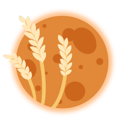 Size: 500x500 | Tagged: safe, artist:missmagicalgirl, oc, oc only, oc:harvest moon, cutie mark, cutie mark only, food, moon, no pony, simple background, solo, transparent background, wheat