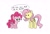 Size: 1164x800 | Tagged: safe, artist:horsepen, fluttershy, pinkie pie, earth pony, pegasus, pony, g4, dialogue, duo, duo female, explicit source, female, height difference, implied cloudy quartz, implied incest, implied kissing, implied lesbian, implied piecest, implied pinkquartz, implied shipping, mare, simple background, smiling friends, speech bubble, white background