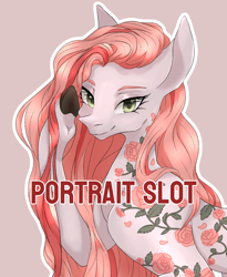 Size: 2820x3438 | Tagged: safe, artist:timser_, oc, earth pony, pegasus, pony, unicorn, bust, commission, high res, portrait, simple background, solo, your character here