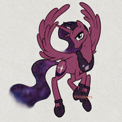 Size: 4096x4096 | Tagged: safe, artist:hoodrams, oc, oc only, oc:double star, alicorn, pony, female, horn, multiple horns, simple background, solo, white background