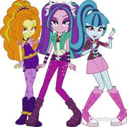 Size: 1600x1600 | Tagged: safe, artist:imperfectxiii, edit, editor:cutler1228, adagio dazzle, aria blaze, sonata dusk, human, equestria girls, g4, my little pony equestria girls: rainbow rocks, clothes, female, simple background, the dazzlings, transparent background, trio, trio female