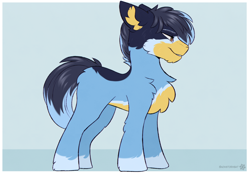 Size: 2880x2000 | Tagged: safe, artist:snowstormbat, earth pony, pony, bandit, bandit heeler, bluey, cheek fluff, chest fluff, ear fluff, father, fluffy, high res, male, ponified, solo, stallion, standing
