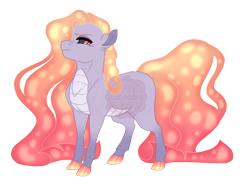 Size: 3600x2700 | Tagged: safe, artist:gigason, oc, oc only, oc:magma, dracony, dragon, hybrid, chin up, colored hooves, dark sclera, ethereal mane, ethereal tail, female, golden eyes, gradient hooves, gradient legs, gradient mane, gradient tail, high res, hoof polish, hybrid oc, looking down, magical lesbian spawn, obtrusive watermark, offspring, pale belly, parent:amber laurel, parent:oc:lava agate, simple background, slit pupils, solo, standing, tail, transparent background, watermark