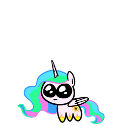 Size: 3000x3000 | Tagged: safe, artist:leopardsnaps, princess celestia, alicorn, pony, g4, autism creature, high res, simple background, smol, solo, white background