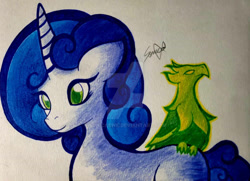 Size: 600x435 | Tagged: safe, oc, oc only, oc:sweetdrops, phoenix, pony, unicorn, fallout equestria, female, mare, photo, traditional art