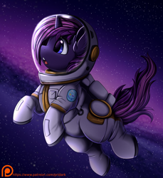 Size: 2350x2566 | Tagged: safe, artist:pridark, oc, oc only, pony, unicorn, high res, horn, solo, space, spacesuit, unicorn oc
