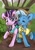 Size: 1750x2500 | Tagged: safe, artist:midnightpremiere, starlight glimmer, trixie, pony, unicorn, g4, basket, clothes, cottagecore, dress, duo, eyes closed, female, flower, happy, hat, mare, open mouth, open smile, smiling, sun hat, sundress