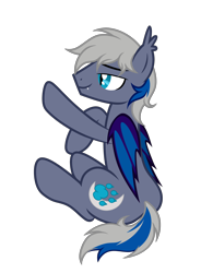 Size: 2228x3020 | Tagged: safe, artist:equestria secret guard, oc, oc only, oc:maple night, bat pony, pony, bat pony oc, bat wings, butt, high res, male, raised hoof, simple background, sitting, smiling, smirk, solo, stallion, transparent background, wings