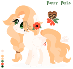 Size: 916x873 | Tagged: safe, artist:kabuvee, oc, oc only, oc:poppy field, pegasus, pony, female, flower, flower in hair, mare, simple background, solo, transparent background