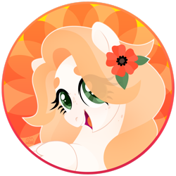 Size: 1920x1920 | Tagged: safe, artist:kabuvee, oc, oc only, oc:poppy field, pony, female, flower, flower in hair, mare, simple background, solo, transparent background