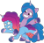 Size: 1513x1493 | Tagged: safe, artist:prixy05, izzy moonbow, misty brightdawn, pony, unicorn, friday night food fight, g5, my little pony: tell your tale, spoiler:g5, spoiler:my little pony: tell your tale, spoiler:tyts01e66, bracelet, context is for the weak, duo, duo female, female, friendship bracelet, jewelry, mare, out of context, rebirth misty, show accurate, simple background, sweat, sweatdrop, transparent background, vector
