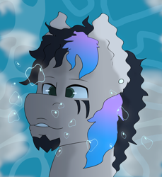 Size: 2200x2403 | Tagged: safe, artist:brushwork, oc, oc only, oc:caramello, pony, unicorn, bubble, high res, male, solo, underwater, water