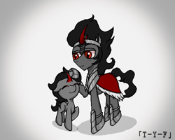 Size: 2048x1638 | Tagged: safe, artist:taoyvfei, king sombra, pony, umbrum, unicorn, g4, child, childhood, curved horn, horn, pixel art