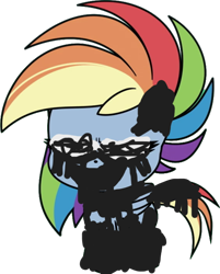 Size: 568x705 | Tagged: safe, artist:terrebonnerobbi, edit, rainbow dash, pegasus, pony, g4.5, my little pony: pony life, 1000 hours in ms paint, female, pibby, simple background, solo, transparent background