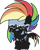 Size: 568x705 | Tagged: safe, artist:terrebonnerobbi, edit, rainbow dash, pegasus, pony, g4, g4.5, my little pony: pony life, 1000 hours in ms paint, female, pibby, simple background, solo, transparent background