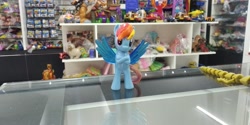 Size: 4000x2000 | Tagged: safe, artist:tom artista, rainbow dash, pegasus, pony, g4, bipedal, mcdonald's, photo, toy, wings