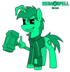 Size: 4700x4800 | Tagged: safe, artist:dacaoo, oc, oc only, oc:littlepip, pony, unicorn, fallout equestria, megaspell (game), absurd resolution, clothes, female, grin, jumpsuit, magic, melee weapon, monochrome, pip-pony, pipbuck, simple background, smiling, solo, telekinesis, transparent background, vault suit, weapon