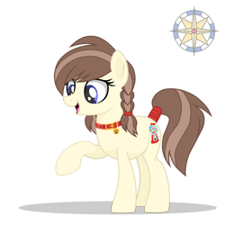 Size: 2000x2000 | Tagged: safe, artist:r4hucksake, oc, oc only, oc:gumdrop smiles, earth pony, pony, collar, female, high res, mare, simple background, solo, transparent background