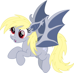 Size: 1616x1600 | Tagged: safe, artist:cloudy glow, derpy hooves, bat pony, pony, g4, bat ponified, cute, derpabetes, derpybat, race swap, simple background, transparent background