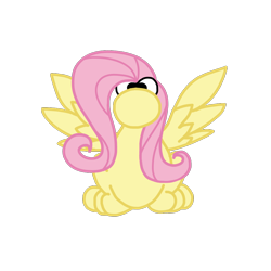 Size: 1000x1000 | Tagged: safe, artist:artevi, fluttershy, g4, candy, food, nerds, not salmon, simple background, solo, species swap, transparent background, wat, wings