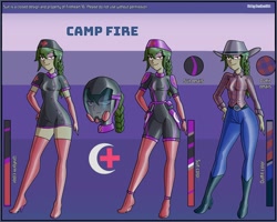 Size: 2500x2000 | Tagged: safe, artist:devillustart, oc, oc:camp fire(fireverse), human, equestria girls, g4, clothes, fireheart76's latex suit design, gloves, high res, humanized, latex, latex boots, latex gloves, latex suit, prisoners of the moon, reference sheet, rubber, rubber boots, rubber gloves, rubber suit