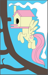 Size: 394x613 | Tagged: safe, artist:polorenzielephant, fluttershy, pegasus, pony, g4, bird house, cloud, faceless female, female, illustrator, mare, offscreen character, solo, tree, tree branch, wat