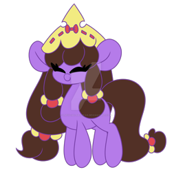 Size: 1920x1920 | Tagged: safe, artist:ladylullabystar, oc, oc only, oc:plushie star, earth pony, pony, crown, deviantart watermark, female, filly, foal, jewelry, obtrusive watermark, regalia, simple background, solo, transparent background, watermark