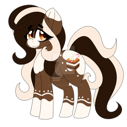 Size: 1920x1920 | Tagged: safe, artist:ladylullabystar, oc, oc only, oc:gingerbread, earth pony, pony, deviantart watermark, female, mare, obtrusive watermark, simple background, solo, transparent background, watermark