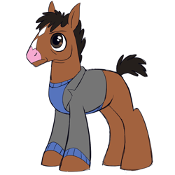 Size: 1000x1000 | Tagged: safe, artist:fluttershyes, earth pony, pony, bojack horseman, bojack horseman (character), male, ponified, simple background, solo, stallion, white background