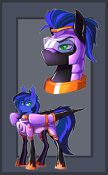 Size: 2982x4805 | Tagged: safe, artist:parrpitched, oc, oc:guard cobalt flash, oc:iron glamour, bat pony, bat pony oc, bust, concave belly, fireheart76's latex suit design, large wings, latex, latex boots, latex suit, portrait, prisoners of the moon, reference sheet, royal guard, rubber, rubber suit, wings