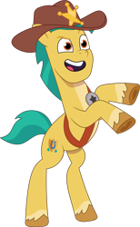 Size: 1068x1730 | Tagged: safe, artist:prixy05, hitch trailblazer, earth pony, pony, g5, my little pony: tell your tale, bipedal, cowboy hat, hat, male, open mouth, rearing, simple background, solo, stallion, transparent background, vector