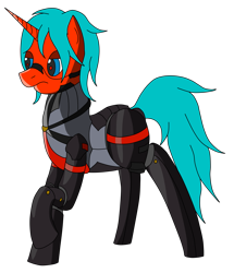 Size: 2245x2612 | Tagged: safe, artist:timejumper, oc, oc only, oc:caliber, pony, robot, robot pony, series:gaia 10k, arcatar animatronics, high res, signalis