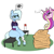 Size: 3173x3173 | Tagged: safe, artist:pantheracantus, princess cadance, oc, oc:tracy cage, alicorn, earth pony, pony, g4, 4chan cup, hi anon, high res, injured, meme, pizza box, simple background, stack, that pony sure does love pizza, white background