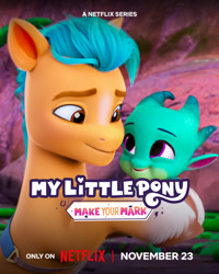 Size: 1080x1350 | Tagged: safe, screencap, hitch trailblazer, sparky sparkeroni, dragon, earth pony, pony, g5, my little pony: make your mark, my little pony: make your mark chapter 6, official, roots of all evil, spoiler:g5, male, netflix, stallion